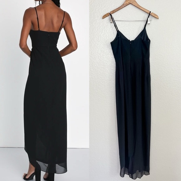 NWOT Transcending Presence Black Sleeveless Tulip Midi Dress - Picture 3 of 10